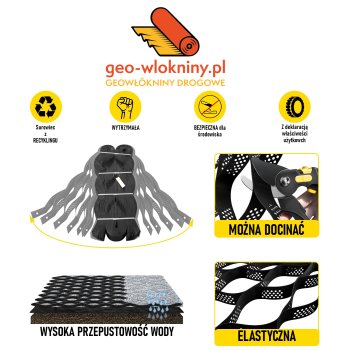 GEOKRATA D.K-Duża Komora Zgrzew 680mm wymiar 2,6m x 12,4m=32,24m2 wysokość komórki 200mm